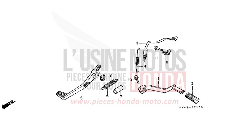 BREMSPEDAL/ SCHALTPEDAL von NSR125R REAL WHITE (NH250K) von 1989