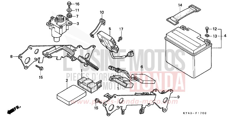 BATTERIE/SERVOMOTOR von NSR125R REAL WHITE (NH250G) von 1990