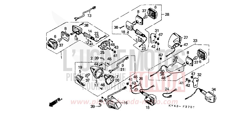 BLINKER (2) von NSR125R REAL WHITE (NH250G) von 1990