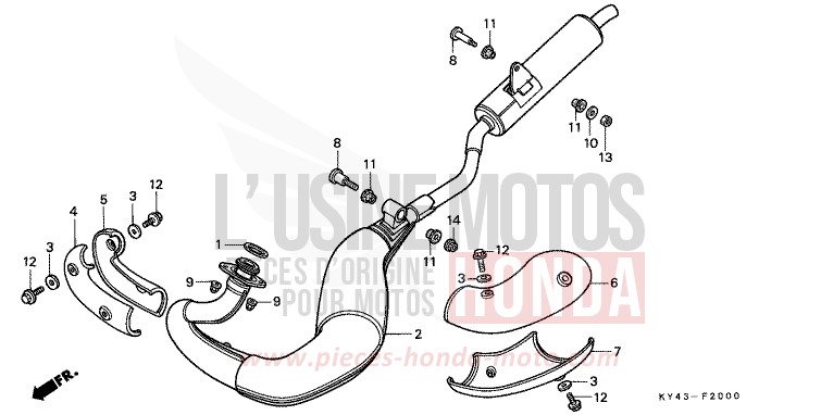 ABGAS-SCHALLDAEMPFER von NSR125R REAL WHITE (NH250K) von 1990