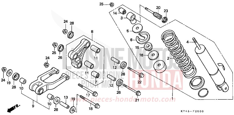 KISSEN, HINTEN von NSR125R REAL WHITE (NH250K) von 1990