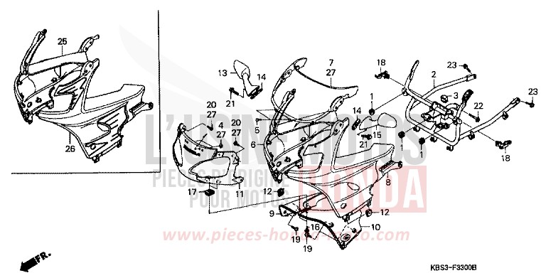 OBERER WINDLAUF von NSR125R REAL WHITE (NH250K) von 1994