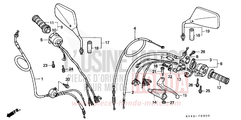 SCHALTER/KABEL von NSR125R BLACK (NH1E) von 1992