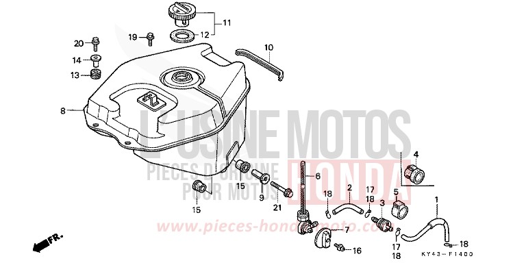 KRAFTSTOFFTANK von NSR125R REAL WHITE (NH250H) von 1992
