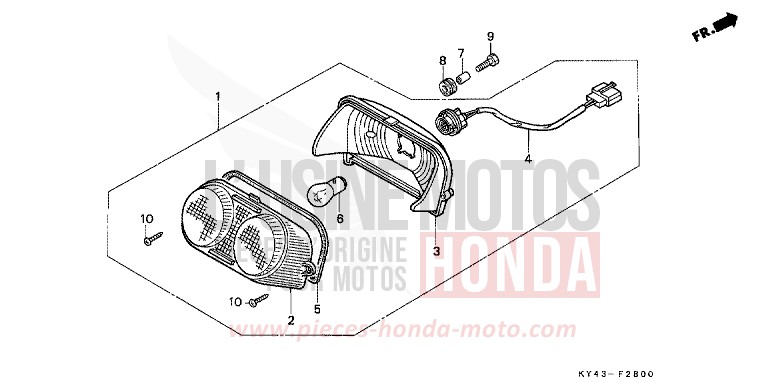 HECKLEUCHTE von NSR125R REAL WHITE (NH250H) von 1992
