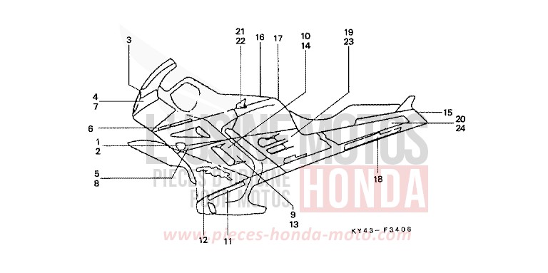 STREIFEN/MARKE (7) von NSR125R REAL WHITE (NH250H) von 1992