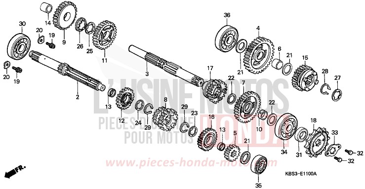 GETRIEBE von NSR125R SPARKLING RED (R127) von 1997