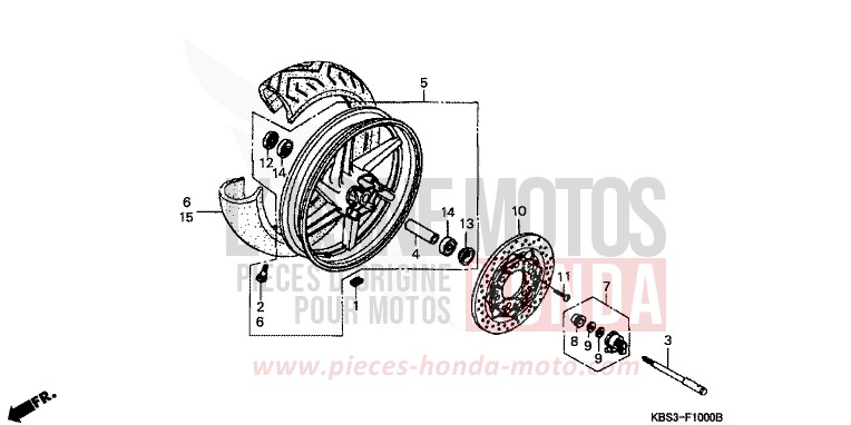 VORDERRAD von NSR125R SPARKLING RED (R127) von 1997