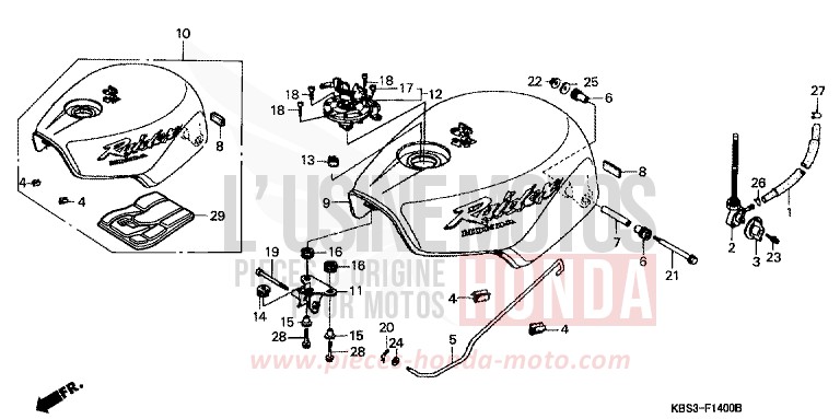 KRAFTSTOFFTANK von NSR125R SPARKLING RED (R127) von 1997