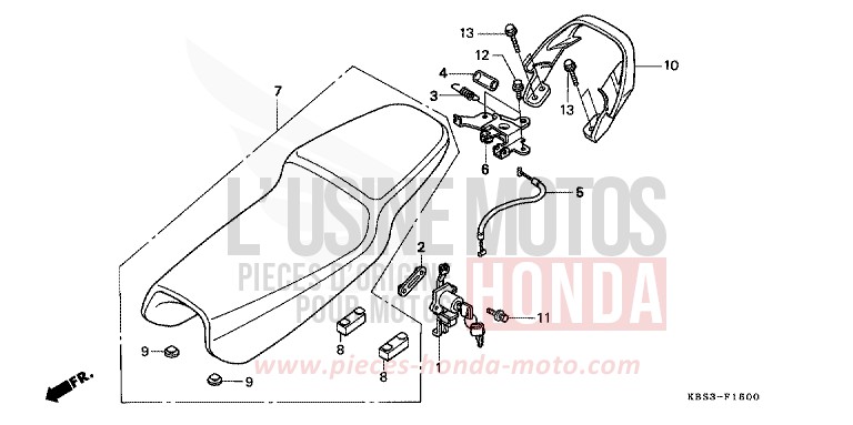 SITZ von NSR125R SPARKLING RED (R127) von 1997