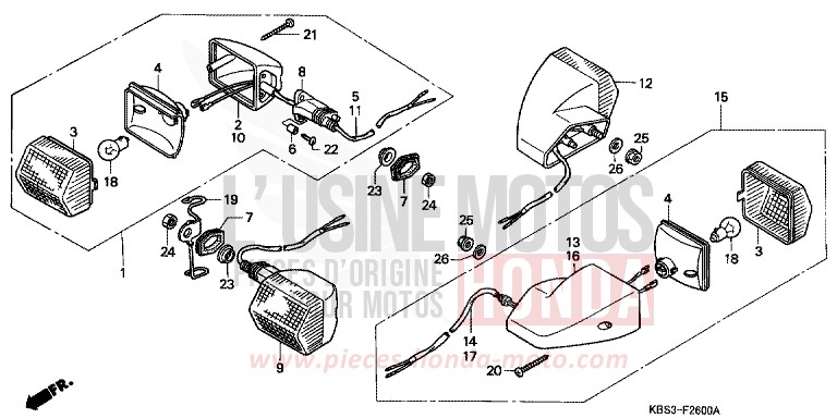 BLINKER (1) von NSR125R SPARKLING RED (R127) von 1997
