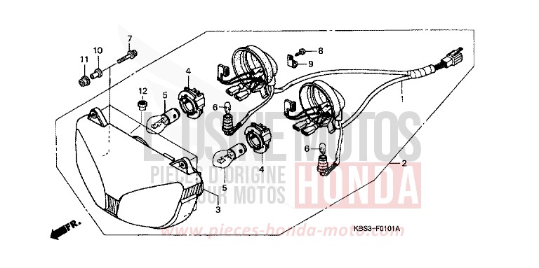 SCHEINWERFER (2) von NSR125R TITANIUM METALLIC (YR183) von 1997