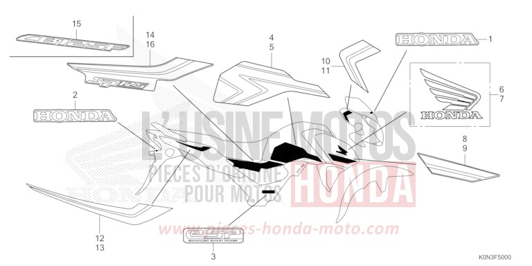 MARKE von CBF125 MAT MARVEL BLUE METALLIC (B227) von 2024