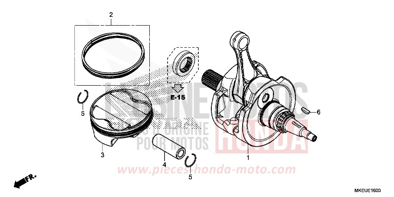 KURBELWELLE/KOLBEN von CRF450L EXTREME RED (R292) von 2020
