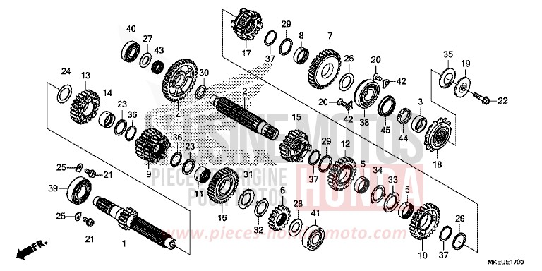 GETRIEBE von CRF450L EXTREME RED (R292) von 2020