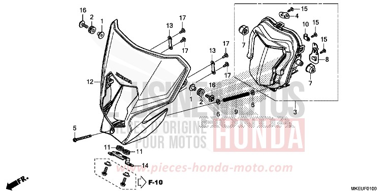 SCHEINWERFER von CRF450L EXTREME RED (R292) von 2020