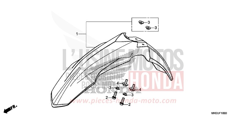 KOTFLUEGEL, VORNE von CRF450L EXTREME RED (R292) von 2020