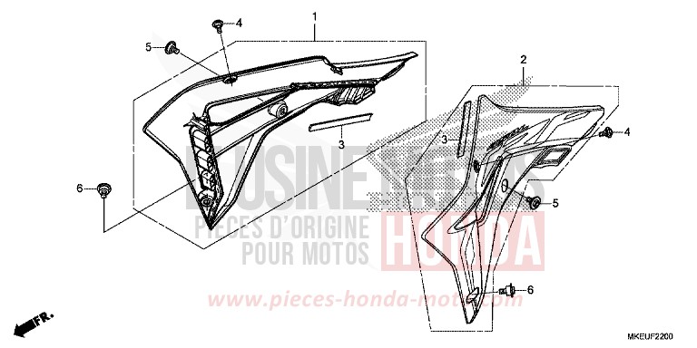 KUEHLERHAUBE von CRF450L EXTREME RED (R292) von 2020