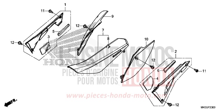 SITZ/SEITENABDECKUNG von CRF450L EXTREME RED (R292) von 2020