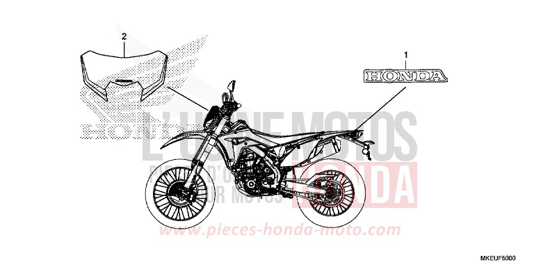 STREIFEN/MARKE von CRF450L EXTREME RED (R292) von 2020