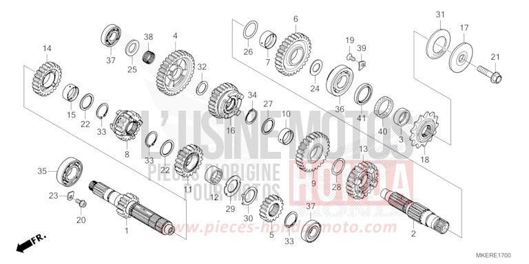 GETRIEBE von CRF450R EXTREME RED (R292) von 2024