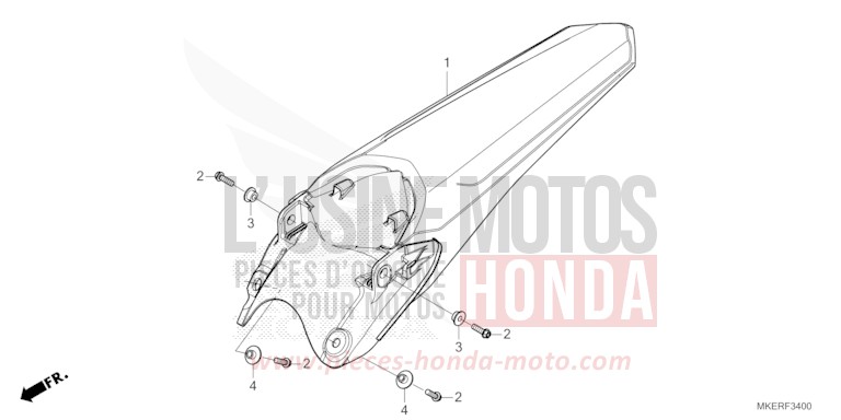 KOTFLUEGEL, HINTEN von CRF450R EXTREME RED (R292) von 2024