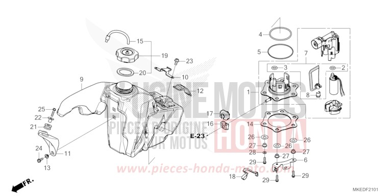 KISSEN-ARM (CRF450RS/RWES/RXS) von CRF450R EXTREME RED (R292) von 2025