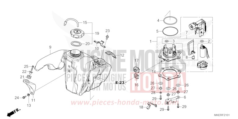 KRAFTSTOFFTANK (CRF450RX) von CRF450R EXTREME RED (R292) von 2024