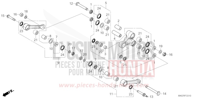 KISSEN-ARM von CRF450R EXTREME RED (R292) von 2024