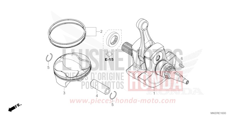 KURBELWELLE/KOLBEN von CRF450R EXTREME RED (R292) von 2025