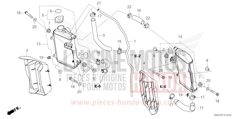 KUEHLER von CRF450R EXTREME RED (R292) von 2025