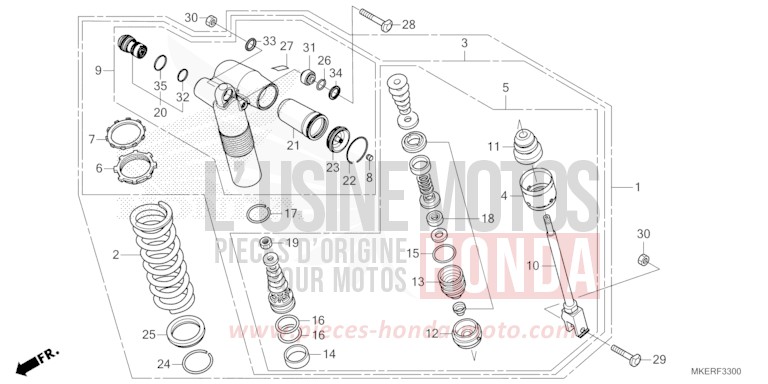 KISSEN, HINTEN von CRF450R EXTREME RED (R292) von 2025