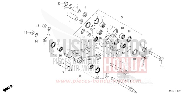 KISSEN-ARM (CRF450RS/RWES/RXS) von CRF450R EXTREME RED (R292) von 2025