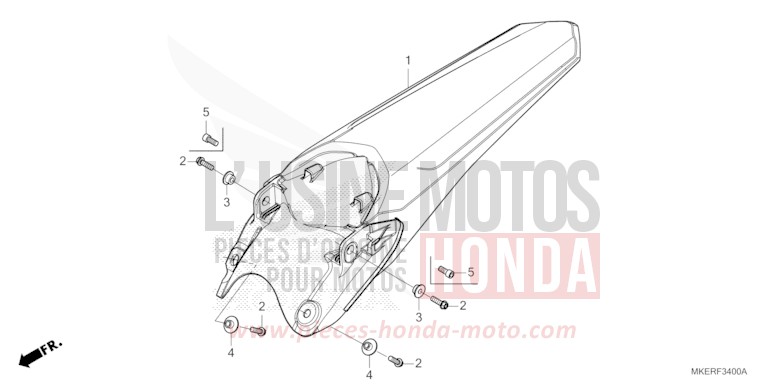KOTFLUEGEL, HINTEN von CRF450R EXTREME RED (R292) von 2025