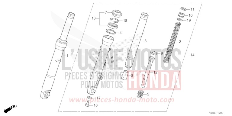 GABEL, VORNE von SH125 MAT LUCENT SILVER METALLIC (NHC09) von 2026
