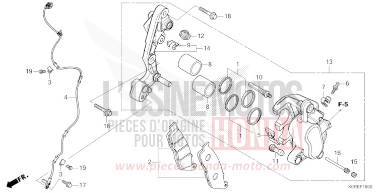 VORDERRAD-BREMSSATTEL von SH125 MAT LUCENT SILVER METALLIC (NHC09) von 2026