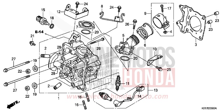 ZYLINDERKOPF von SH150i M00NDUST SILVER METALLIC (NHB29) von 2013