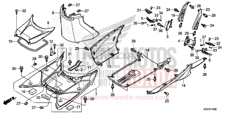 UNTERSTE STUFE/GEHAEUSEUNTERTEIL von SH150i M00NDUST SILVER METALLIC (NHB29) von 2013