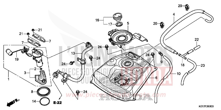 KRAFTSTOFFTANK von SH150i PEARL SIENA RED (R320) von 2013