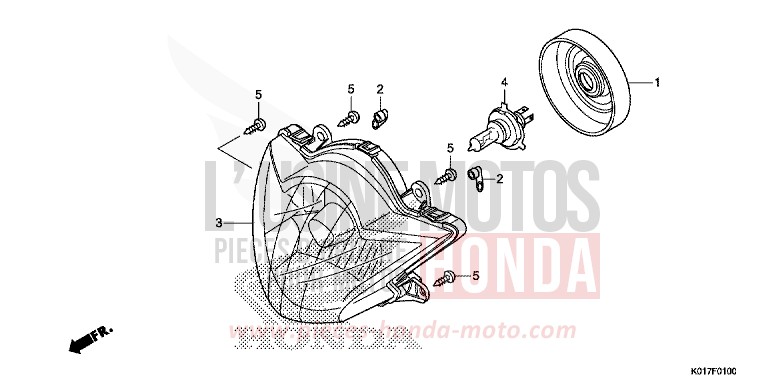 SCHEINWERFER von SH150i PEARL NIGHTSTAR BLACK (NHA84) von 2013