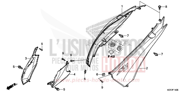 GEHAEUSEABDECKUNG von SH150i PEARL NIGHTSTAR BLACK (NHA84) von 2013