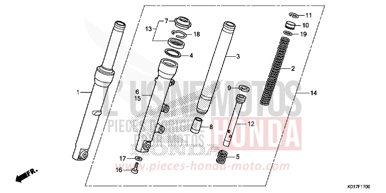 GABEL, VORNE von SH150i PEARL NIGHTSTAR BLACK (NHA84) von 2013