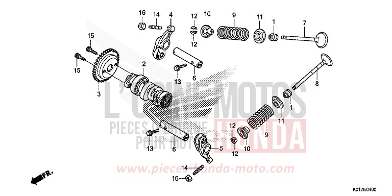 NOCKENWELLE/VENTIL von SH150i PEARL SIENA RED (R320) von 2013