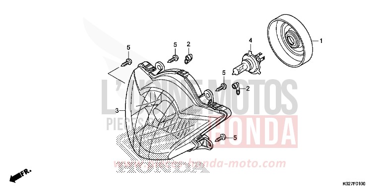 SCHEINWERFER von SH150i M00NDUST SILVER METALLIC (NHB29) von 2014