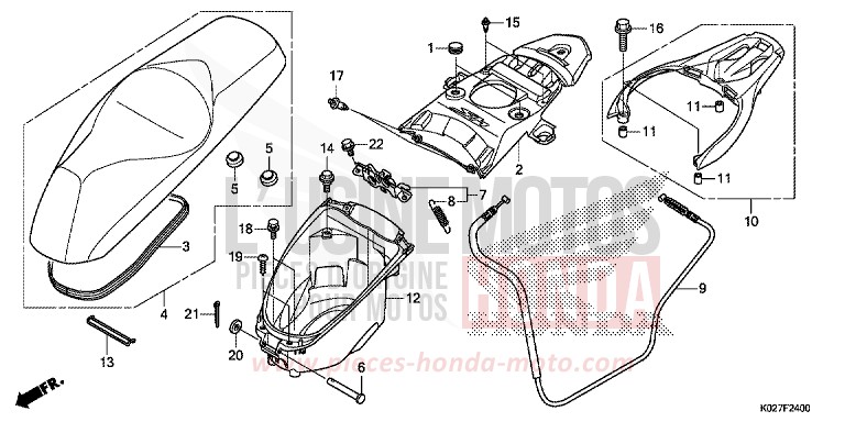 SITZ/HANDGEPAECKFACH von SH150i M00NDUST SILVER METALLIC (NHB29) von 2014