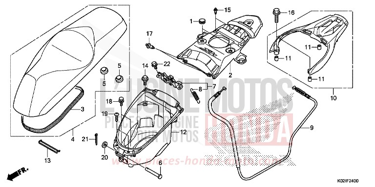 SITZ/HANDGEPAECKFACH von SH150AD PEARL SIENA RED (R320) von 2016