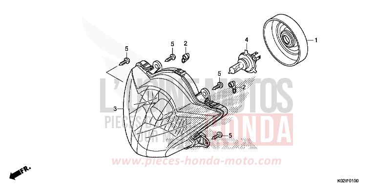 SCHEINWERFER von SH150AD PEARL SIENA RED (R320) von 2016