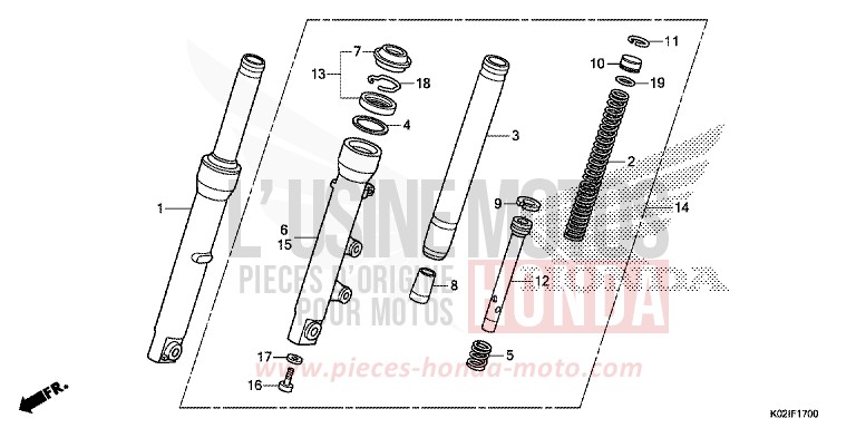 GABEL, VORNE von SH150AD M00NDUST SILVER METALLIC (NHB29) von 2016