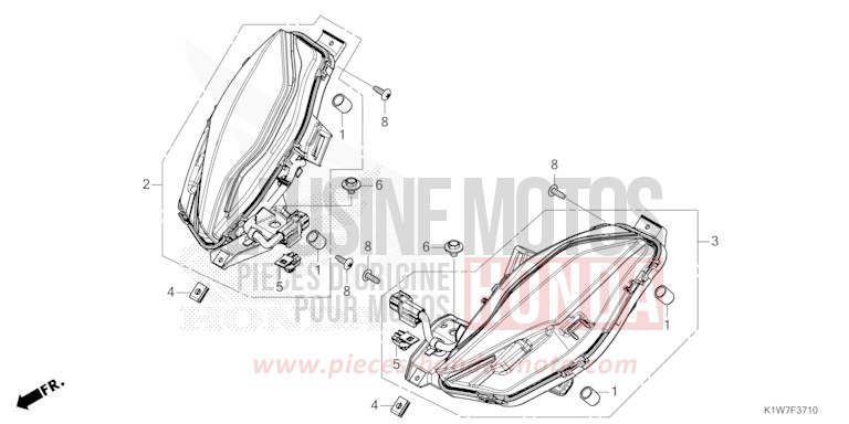 BLINKER, VORNE von SH350i MAT RUTHENIUM SILVER METALLIC (NHB88) von 2024