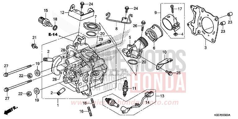 ZYLINDERKOPF von SH150i MAT PEARL COOL WHITE (NHB44) von 2014